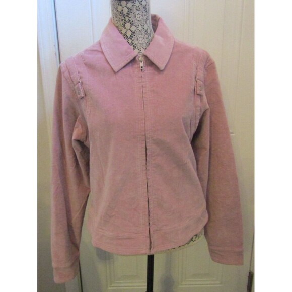 Nordstrom Sorbe’ Jacket NWOT Pink Full Zip Corduroy Coat Womens Size L - Picture 1 of 7